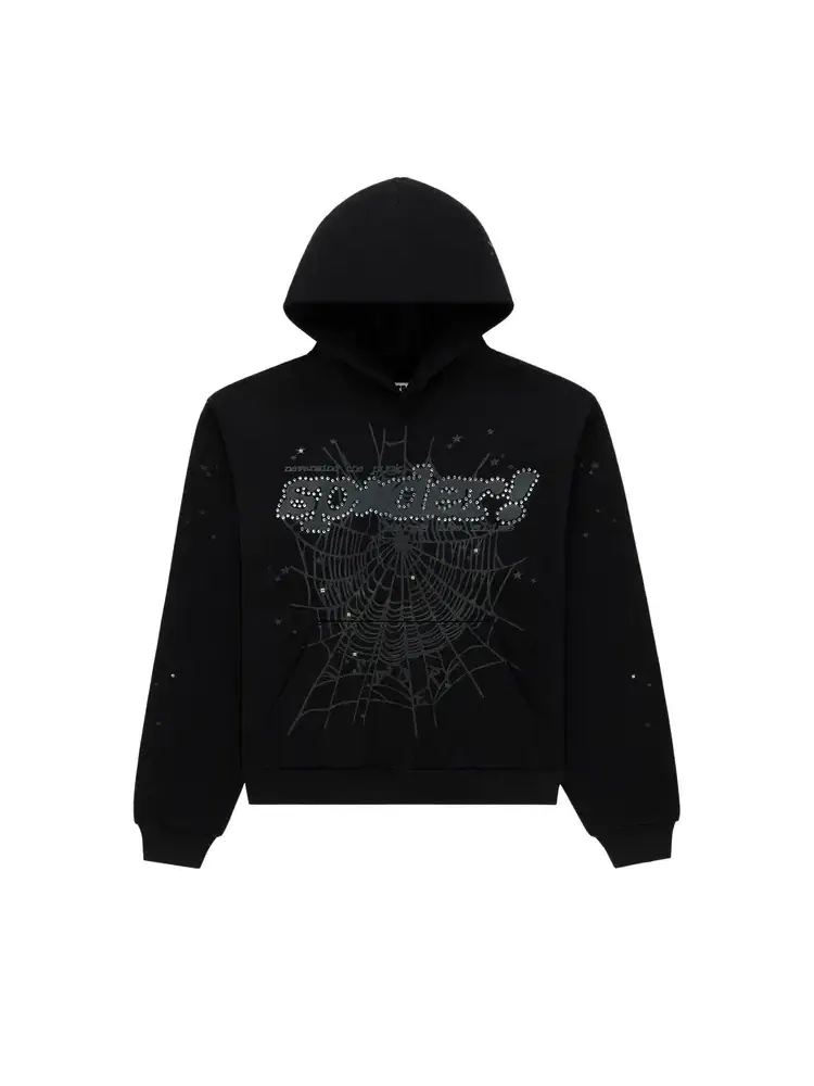 Худи Sp5der Rhinestone Punk V2 — изображение 1 из 2, черный