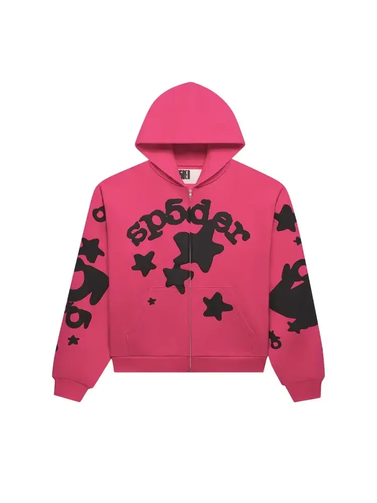 Худи Sp5der Beluga Zip Up — изображение 1 из 2, розовый