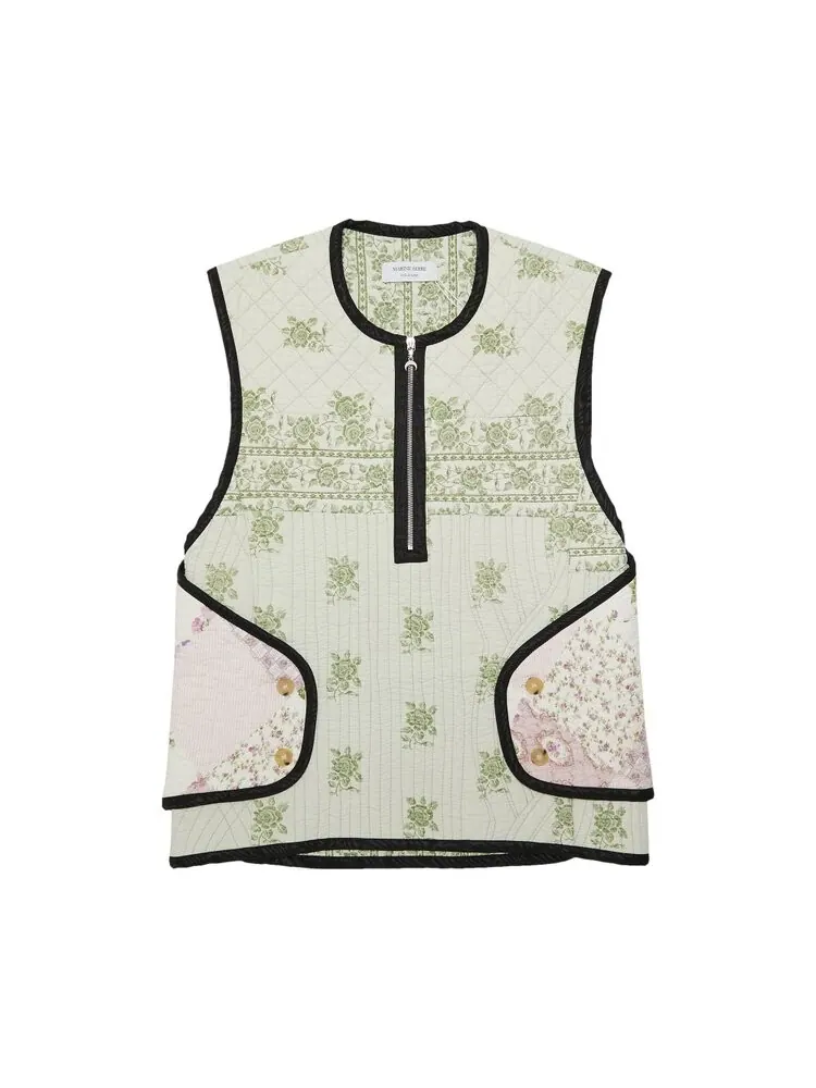 Жилет Marine Serre Boutis Armor Vest 'White/Green' — белый