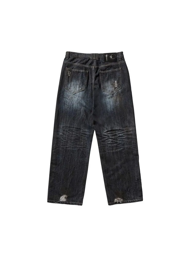 Брюки Thug Club Burn Down Denim Pants 'Blue' — изображение 2 из 3, синий
