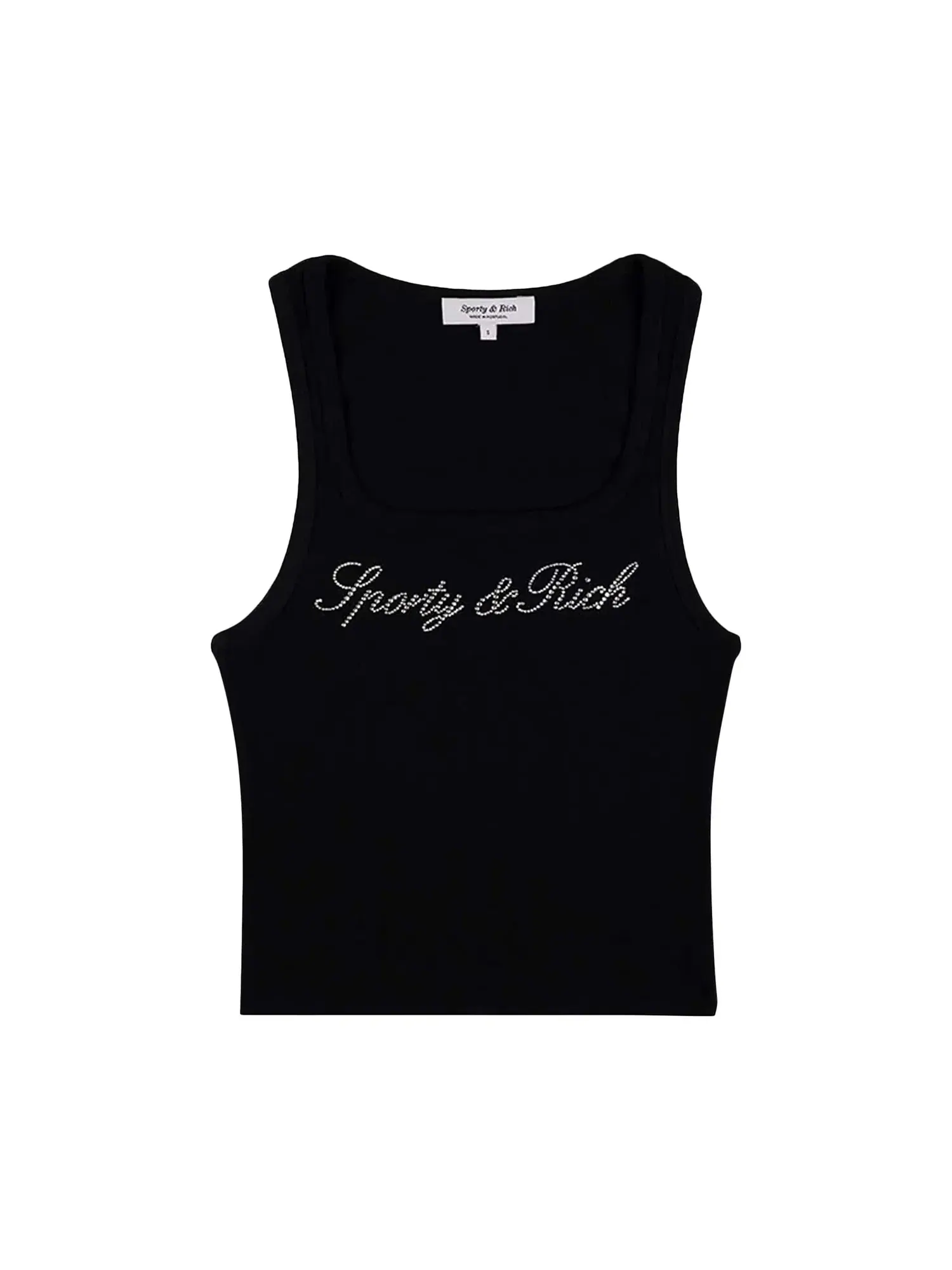 Топ Sporty & Rich Signature Logo Krystal — изображение 1 из 2, черный