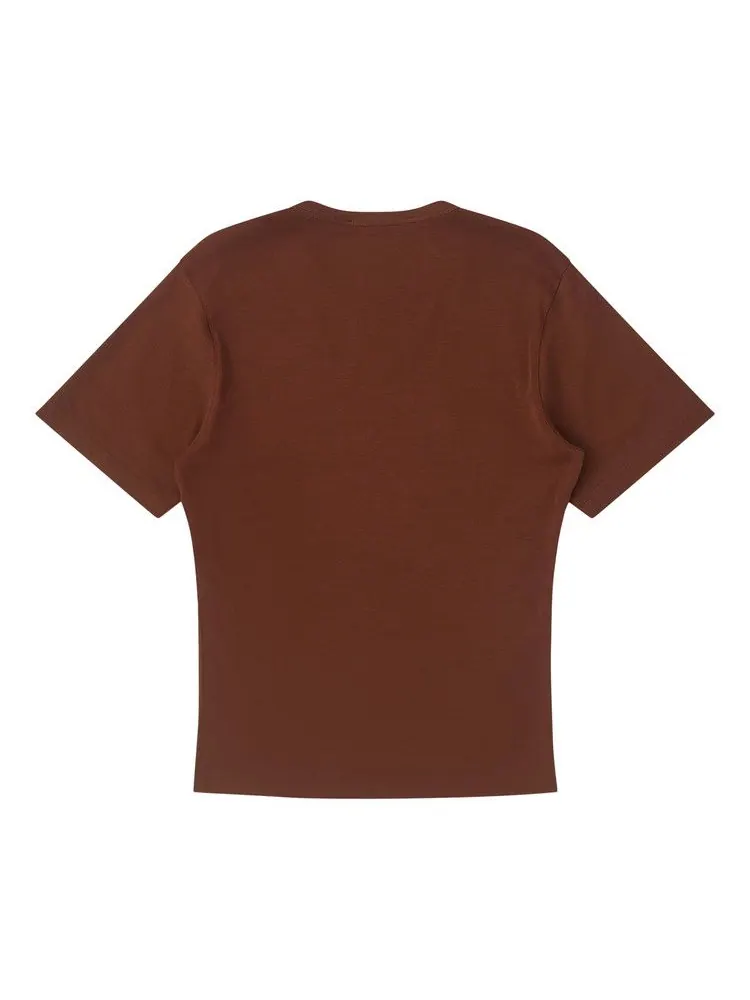 Футболка Lemaire Rib T-Shirt — изображение 2 из 2, рыжеватый/каштановый