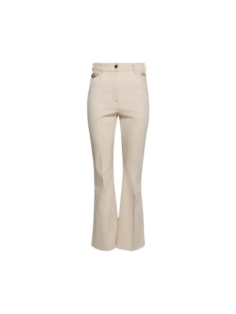 Джинсовые брюки классического кроя Patou Flare Denim Trousers — бежевый