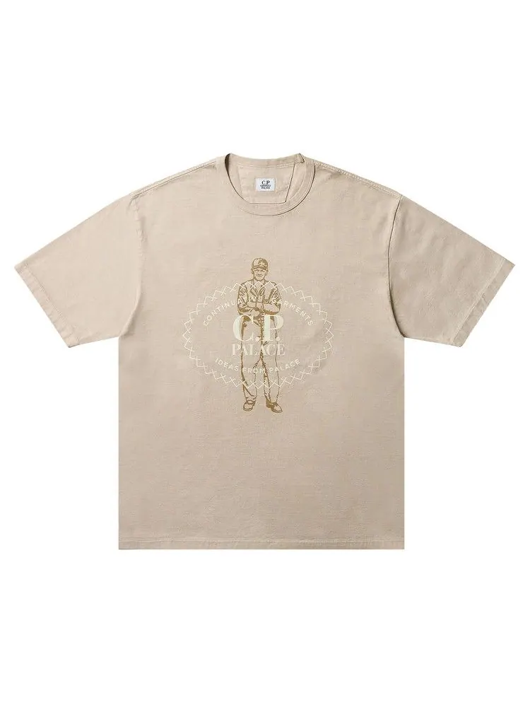 Футболка Palace x C.P. Company Mercerized Jersey 30/2 Twisted T-Shirt — изображение 1 из 1, серый