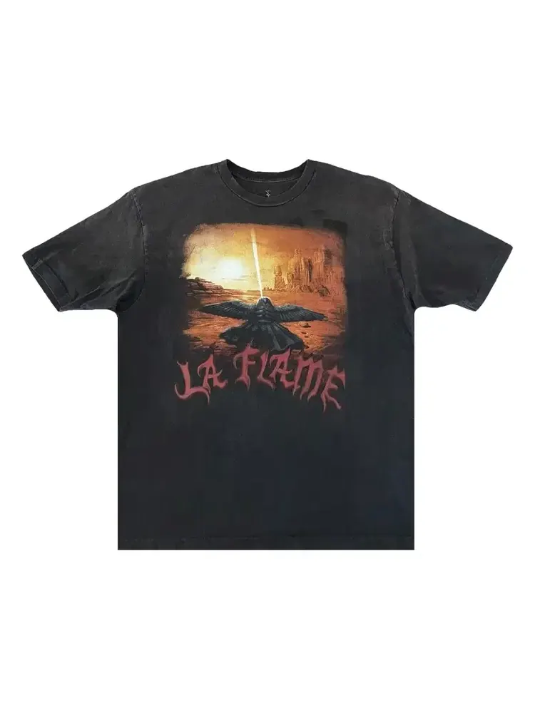 Эксклюзивная футболка Cactus Jack by Travis Scott Coachella Exclusive LA Flame Utopia — изображение 1 из 2, черный