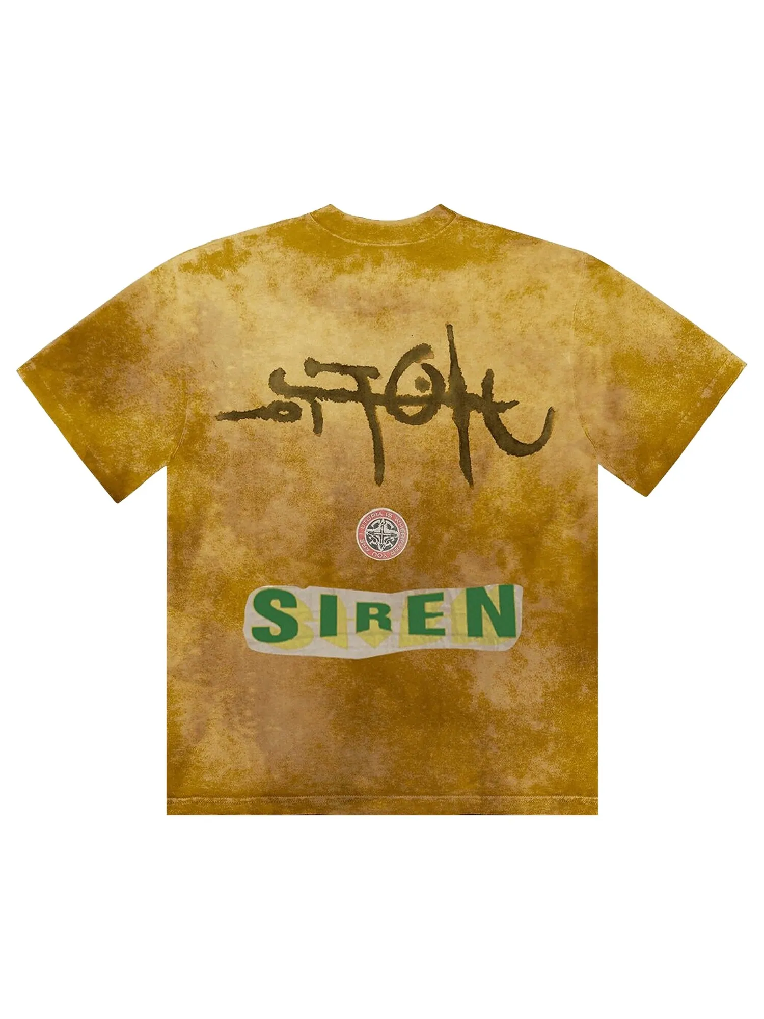 Футболка Cactus Jack от Travis Scott Siren Tie Dye, горчичная — изображение 2 из 2, желтый