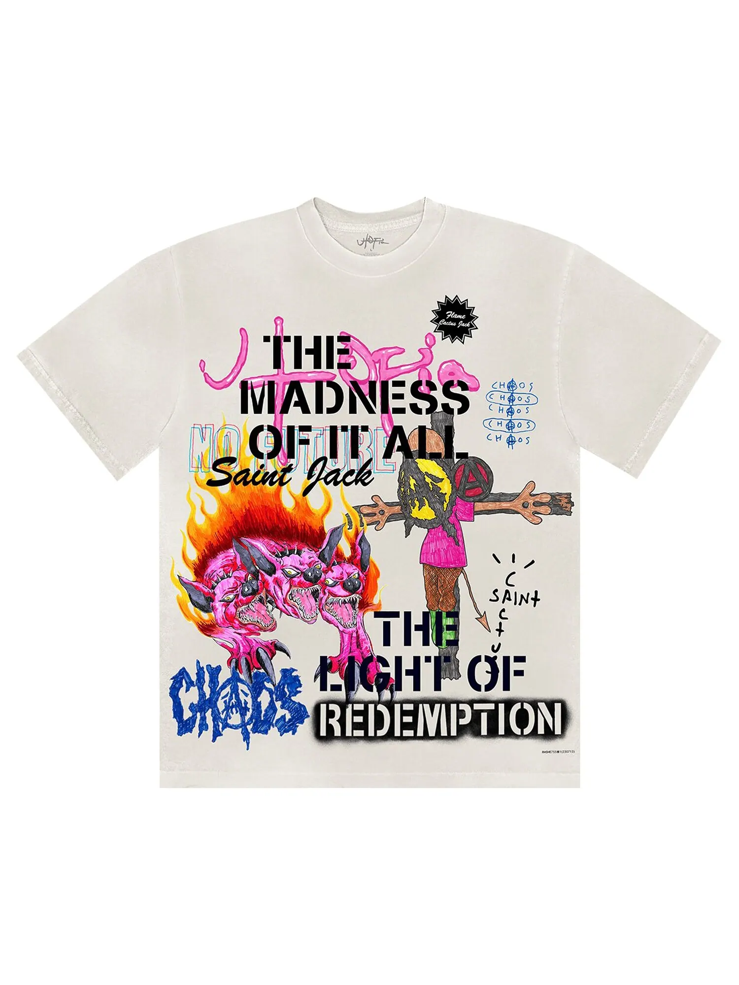 Футболка Cactus Jack от Travis Scott Utopia x St Michael Tee 3A White — изображение 1 из 2, белый