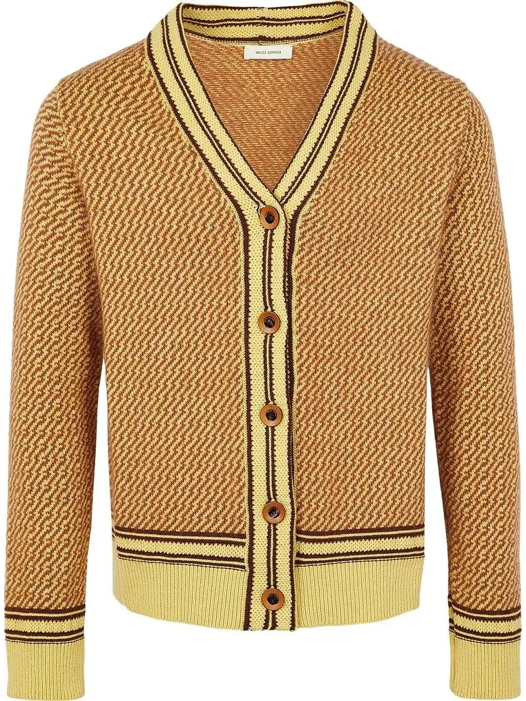 Кардиган Wales Bonner Clarinet Cardigan 'Pale Yellow/Brown' — изображение 1 из 1, желтый