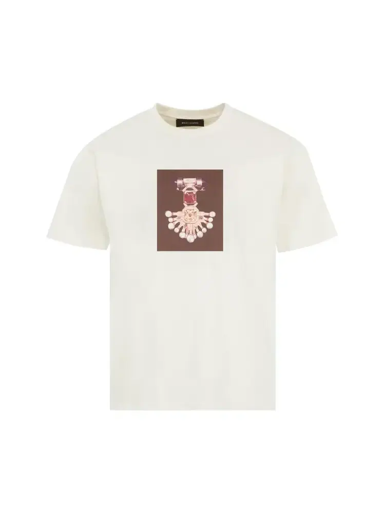 Футболка Wales Bonner Compass Tee, цвет слоновой кости/брошь — изображение 1 из 2