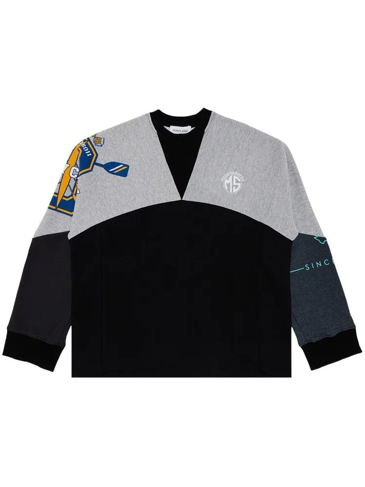 Толстовка Marine Serre Upcycled Graphic Sweatshirt — черный