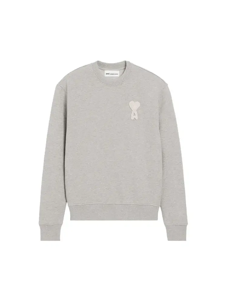 Свитшот с вязаной нашивкой Ami Crewneck Classic Fit — изображение 1 из 1, серый