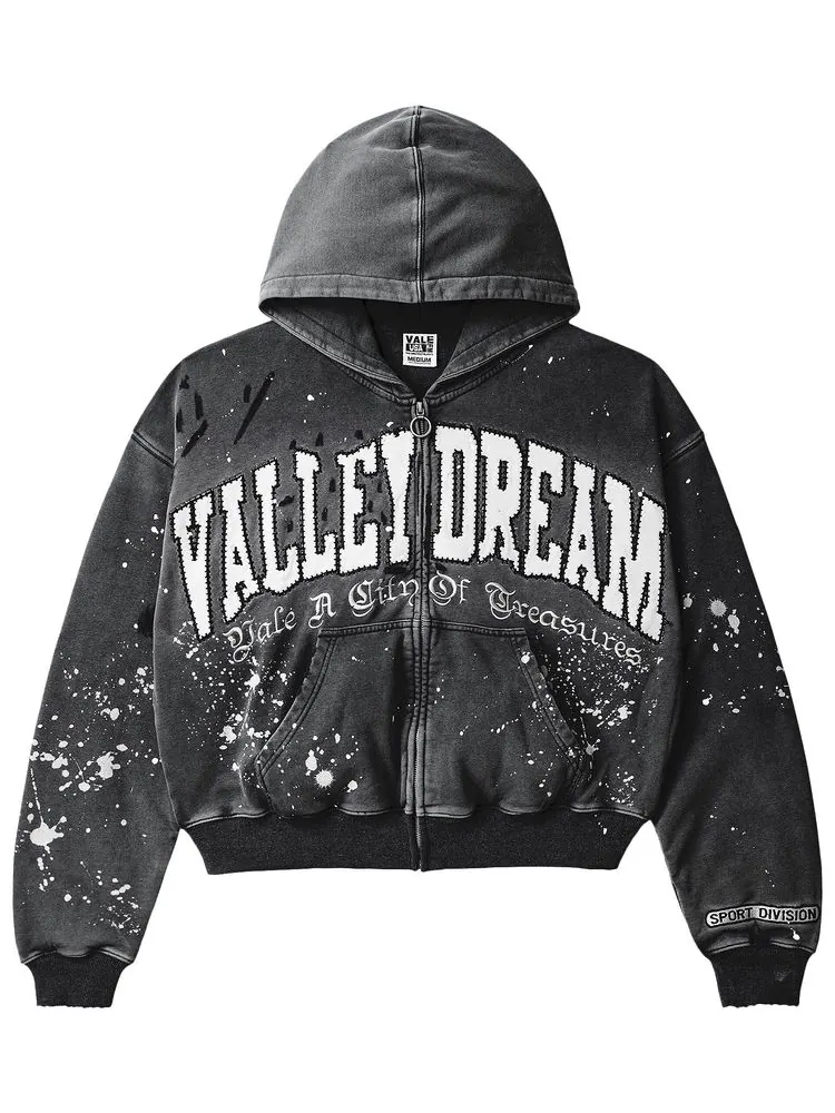 Худи Vale Forever Paint Zip Up Hoodie 'Black' — изображение 1 из 2, черный