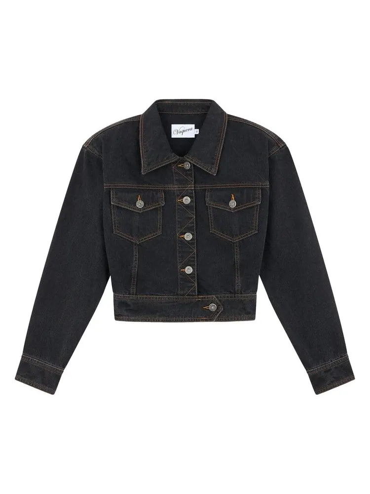 Куртка VAQUERA Cropped Denim Jacket — черный