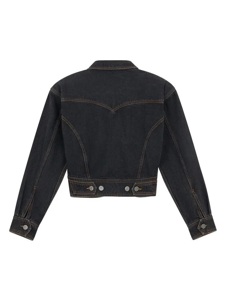 Куртка VAQUERA Cropped Denim Jacket — изображение 2 из 2, черный