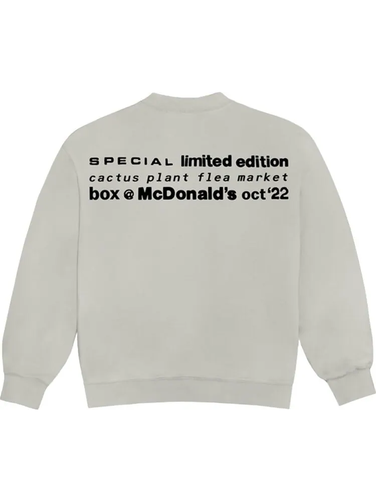 Толстовка Cactus Plant Flea Market x McDonald's Cactus Buddy! And Friends Crewneck 'Cement' — изображение 2 из 2, серый