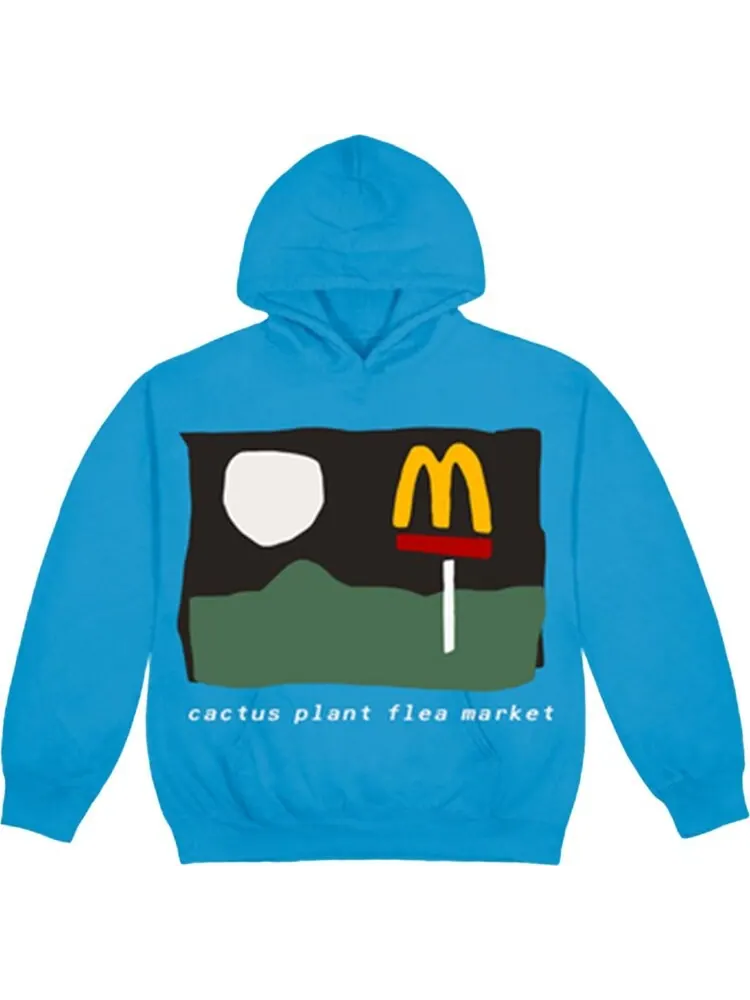 Худи Cactus Plant Flea Market x McDonald's 24/7 Hoodie 'Blue Moon' — изображение 1 из 2, синий