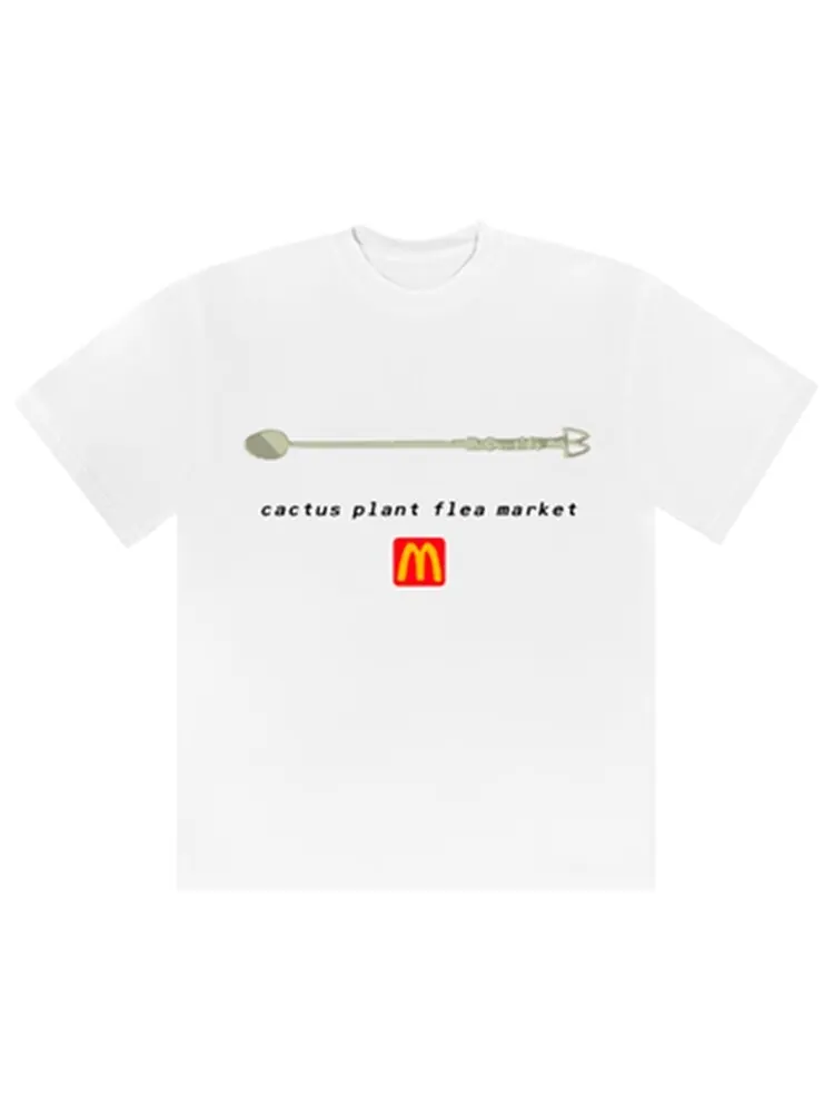 Футболка Cactus Plant Flea Market x McDonald's Coffee Stirrer White Tee 'White' — изображение 1 из 2, белый