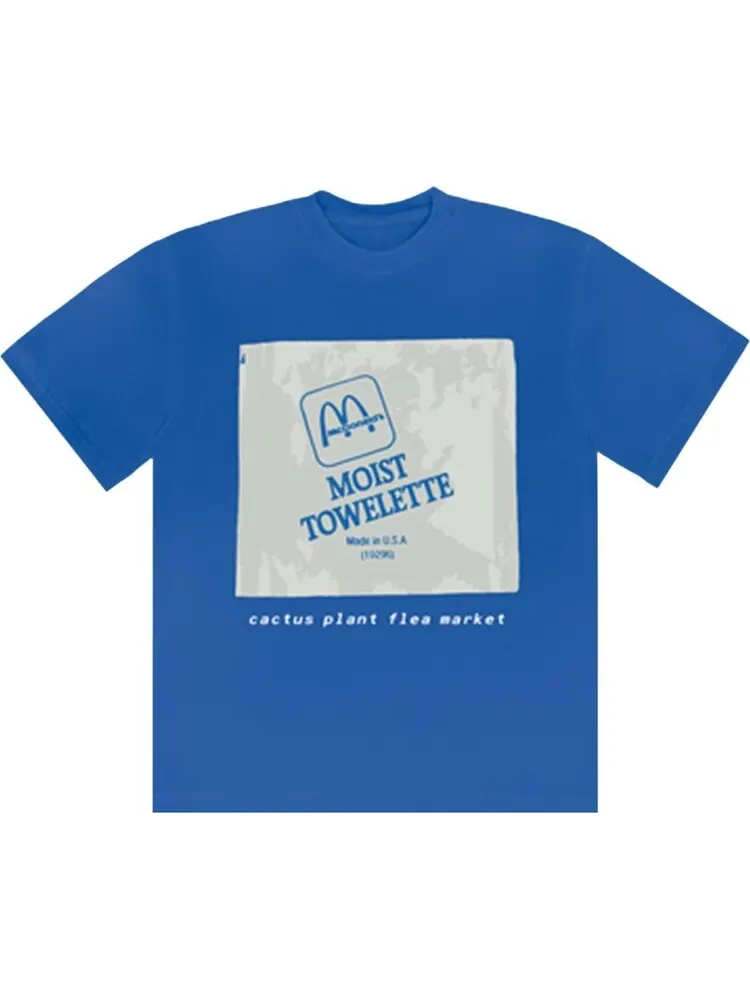 Футболка Cactus Plant Flea Market x McDonald's Moist Towelette Tee 'Patient' — изображение 1 из 2, синий