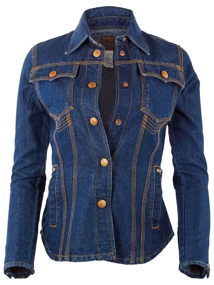 Джинсовая куртка Jean Paul Gaultier Structural Denim Jacket With Shoulder Pads — изображение 1 из 1, синий