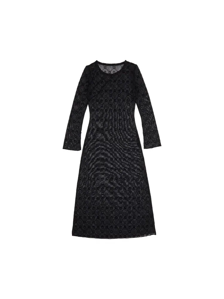 Платье Marine Serre Moonogram Mesh Flock Tube Dress — изображение 1 из 3, черный