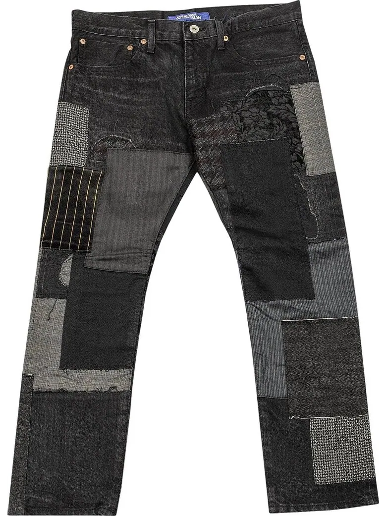 Брюки Junya Watanabe Patchwork Denim Trouser 'Black' — черный