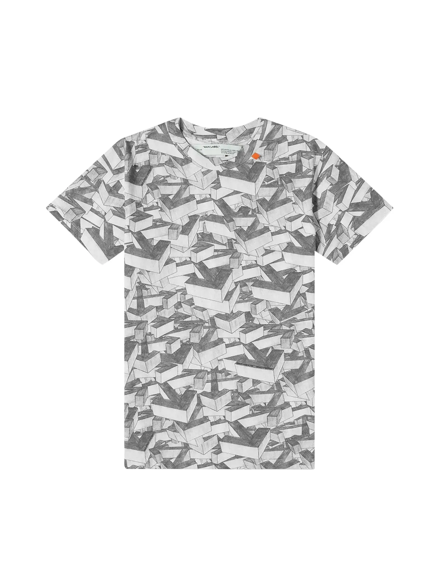 Узкая футболка Off-White Arrows Pattern с короткими рукавами — изображение 1 из 3, белый/серый