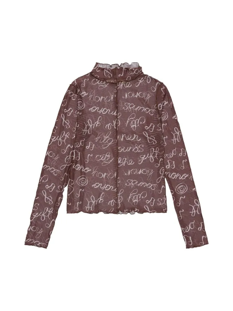 Рубашка Honor The Gift Honor Lettuce Mock Neck Shirt 'Brown' — изображение 1 из 1, коричневый