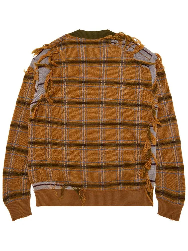 Толстовка Junya Watanabe MAN Ripped Detailing Sweatshirt 'Camel' — изображение 2 из 3, верблюжий