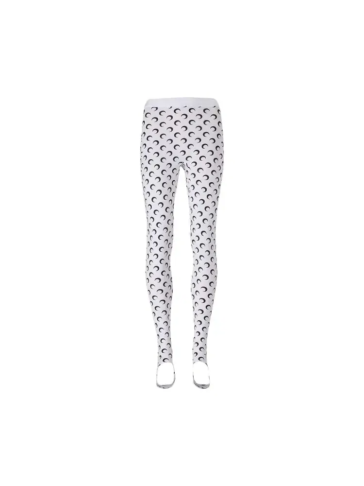 Леггинсы Marine Serre из переработанного трикотажа Moon Jersey Stirrup Leggings — изображение 1 из 1, белый