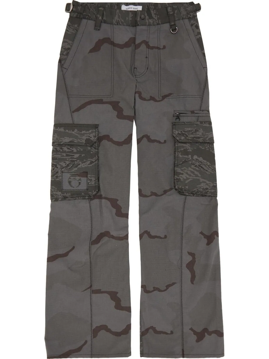 Брюки Marine Serre Regenerated Camo Cargo 'Dark Grey' — изображение 1 из 3, серый