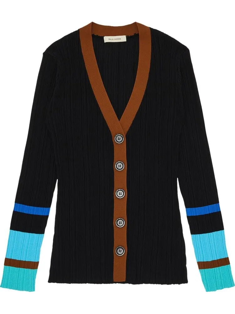Кардиган Wales Bonner Knit Cardigan Black Multicolor — изображение 1 из 3, черный