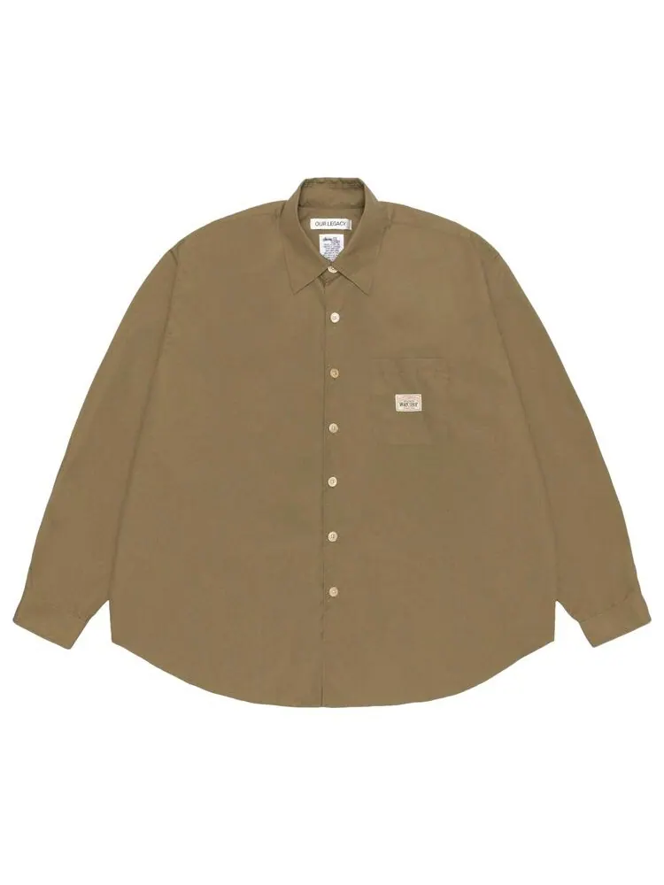 Рубашка Stussy x Our Legacy Work Shop Borrowed Shirt Olive Nylon Ripstop — изображение 1 из 2, зеленый