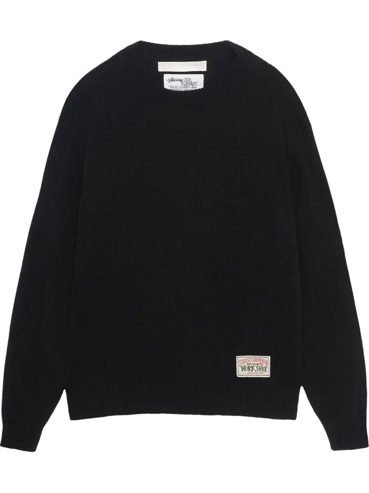Свитер Stussy x Our Legacy Work Shop Knitted Roundneck 'Black Surfman' — изображение 1 из 2, черный