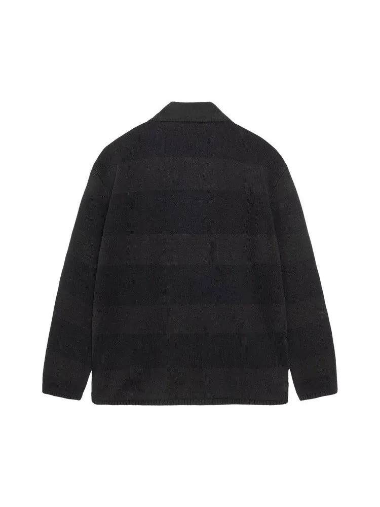 Топ Stussy x Our Legacy Work Shop Rugby, Mud Overdye Stripe — изображение 2 из 2, черный