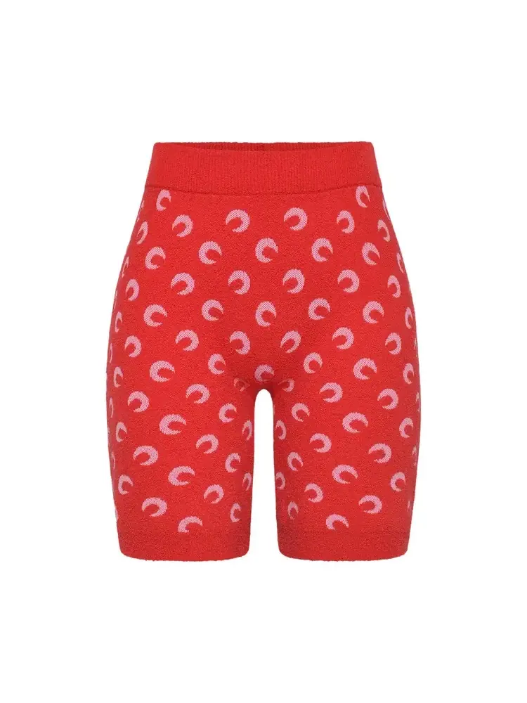 Мини-шорты Marine Serre Moon Printed Jacquard Bouclette — изображение 1 из 1, красный