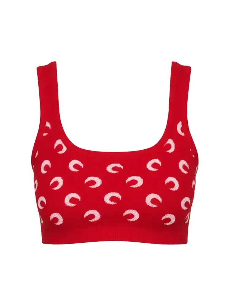 Бюстгальтер Marine Serre Moon Jacquard Bouclette Bra — изображение 1 из 1, красный