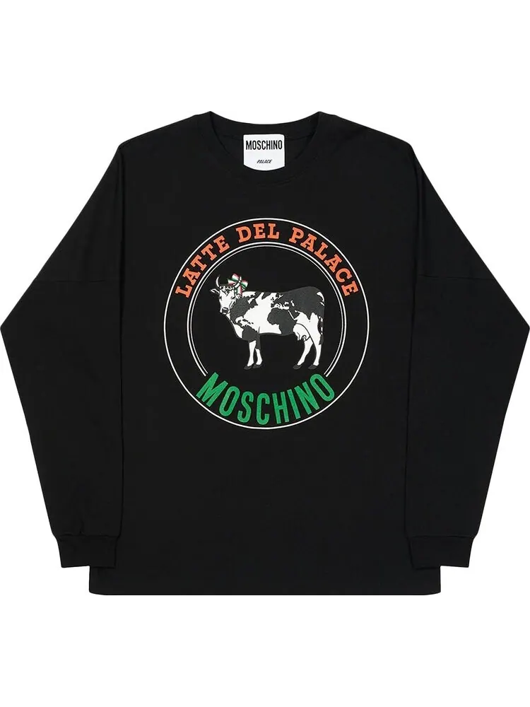 Лонгслив Palace x Moschino Cow Long-Sleeve 'Black' — изображение 1 из 2, черный