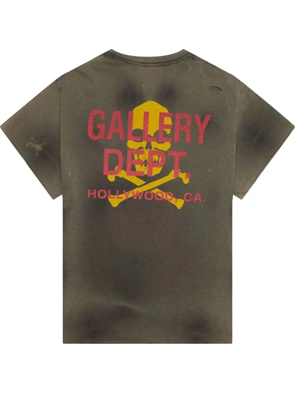 Футболка Gallery Dept. Zip Tee зеленая — изображение 2 из 2, черный