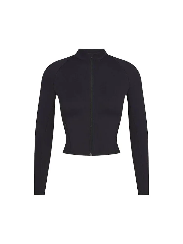 Куртка NikeSKIMS Matte Mock Neck Full Zip Jacket — изображение 1 из 1, обсидиан