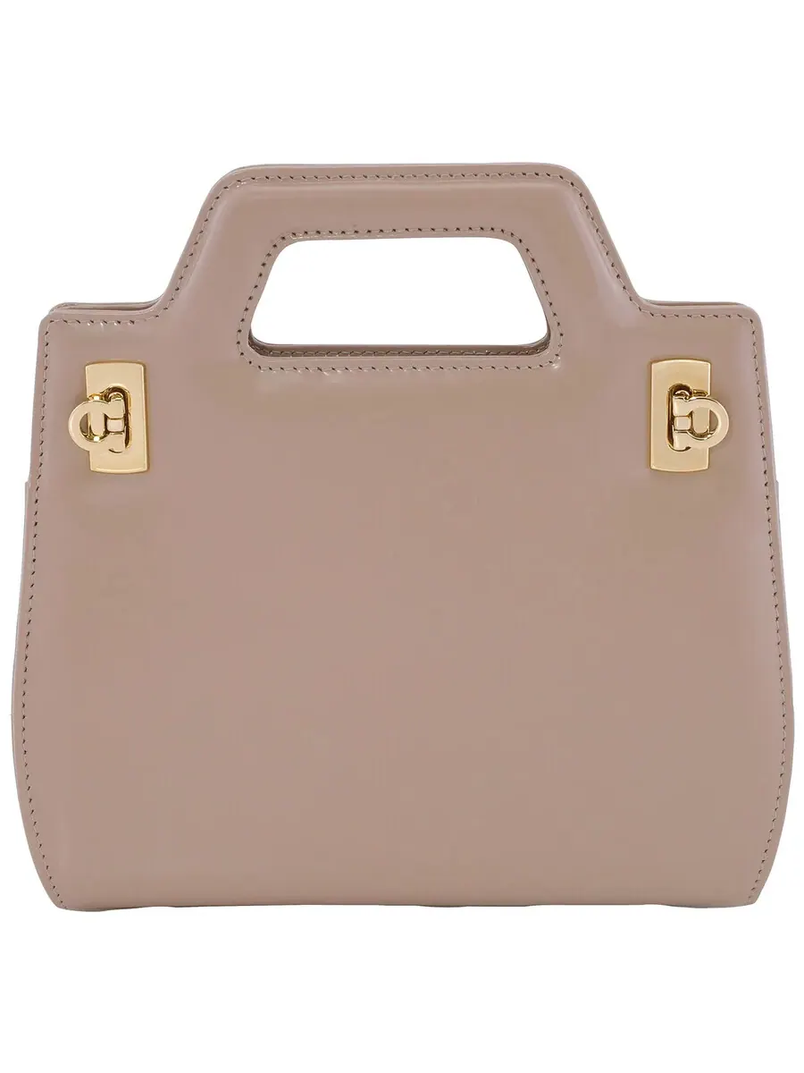 Женская мини-сумка Ferragamo Wanda из бежевой кожи
