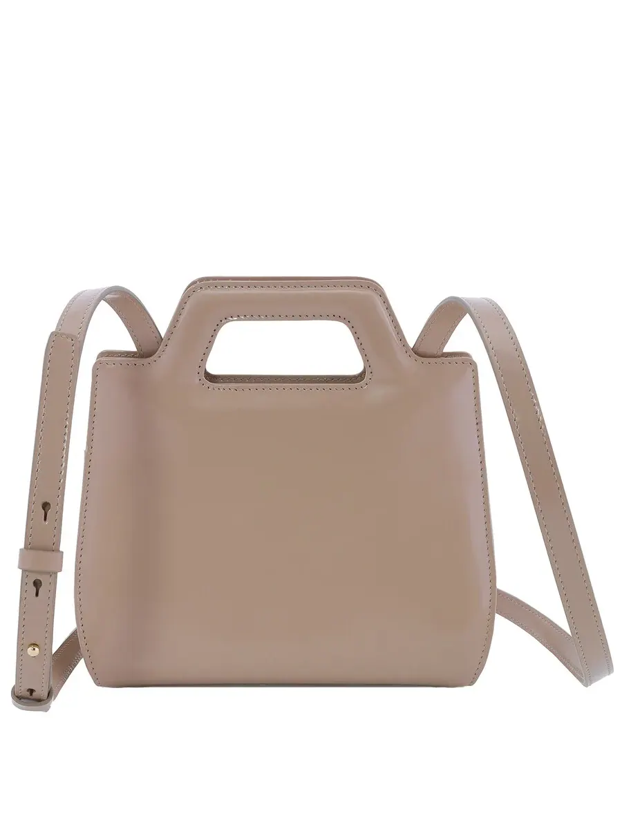 Женская мини-сумка Ferragamo Wanda из бежевой кожи — изображение 4 из 5, бежевый