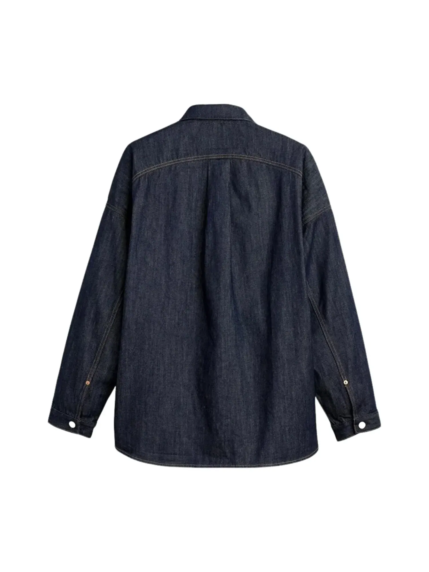 Джинсовая куртка-рубашка Air Jordan x LEVI'S 12oz Denim Overshirt Jacket 'Rinsed Indigo' — изображение 2 из 5, темно-синий