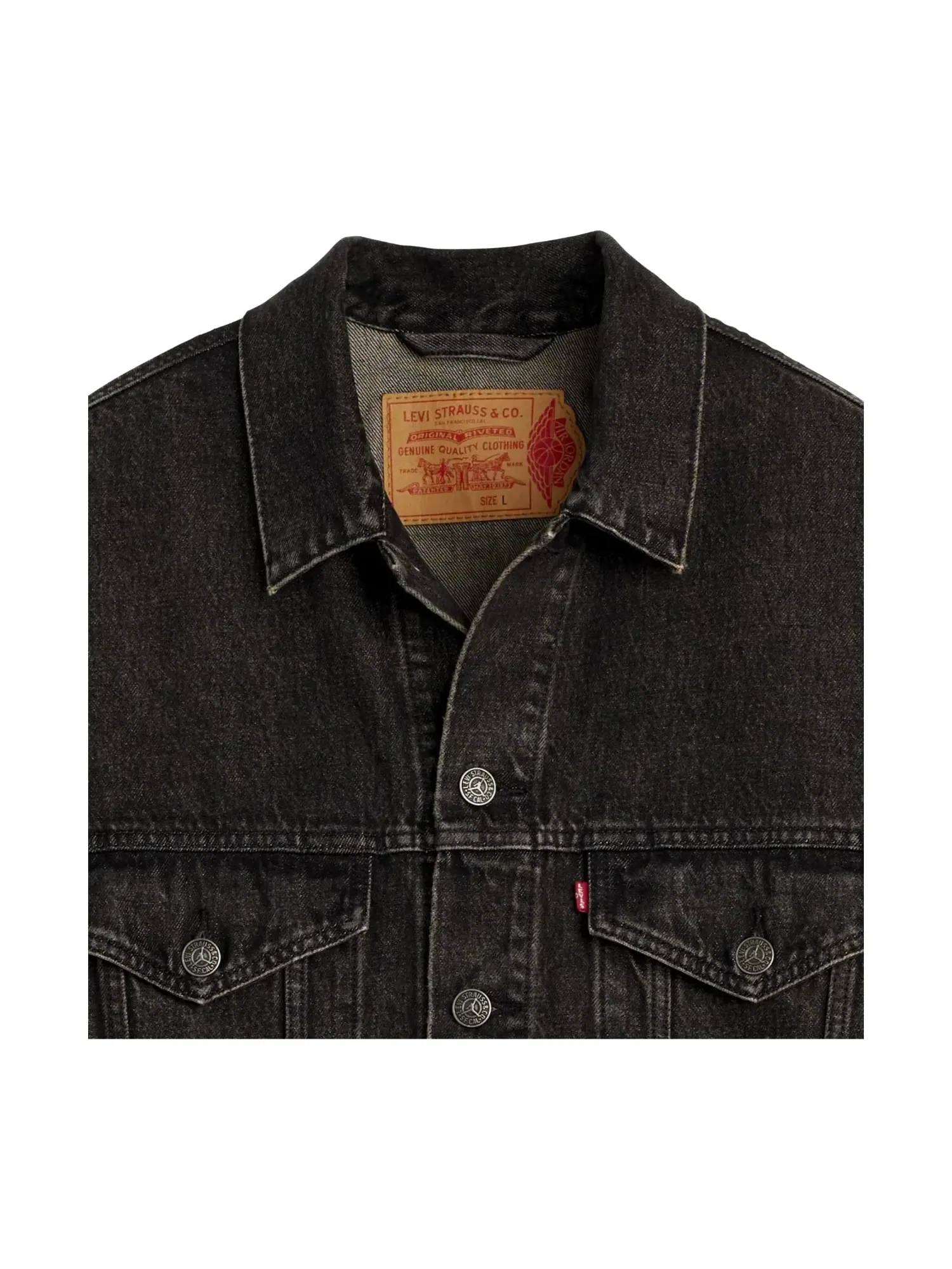 Джинсовая куртка Air Jordan x LEVI'S Type III Denim Trucker Jacket 'Black Wash' — изображение 3 из 5, черный
