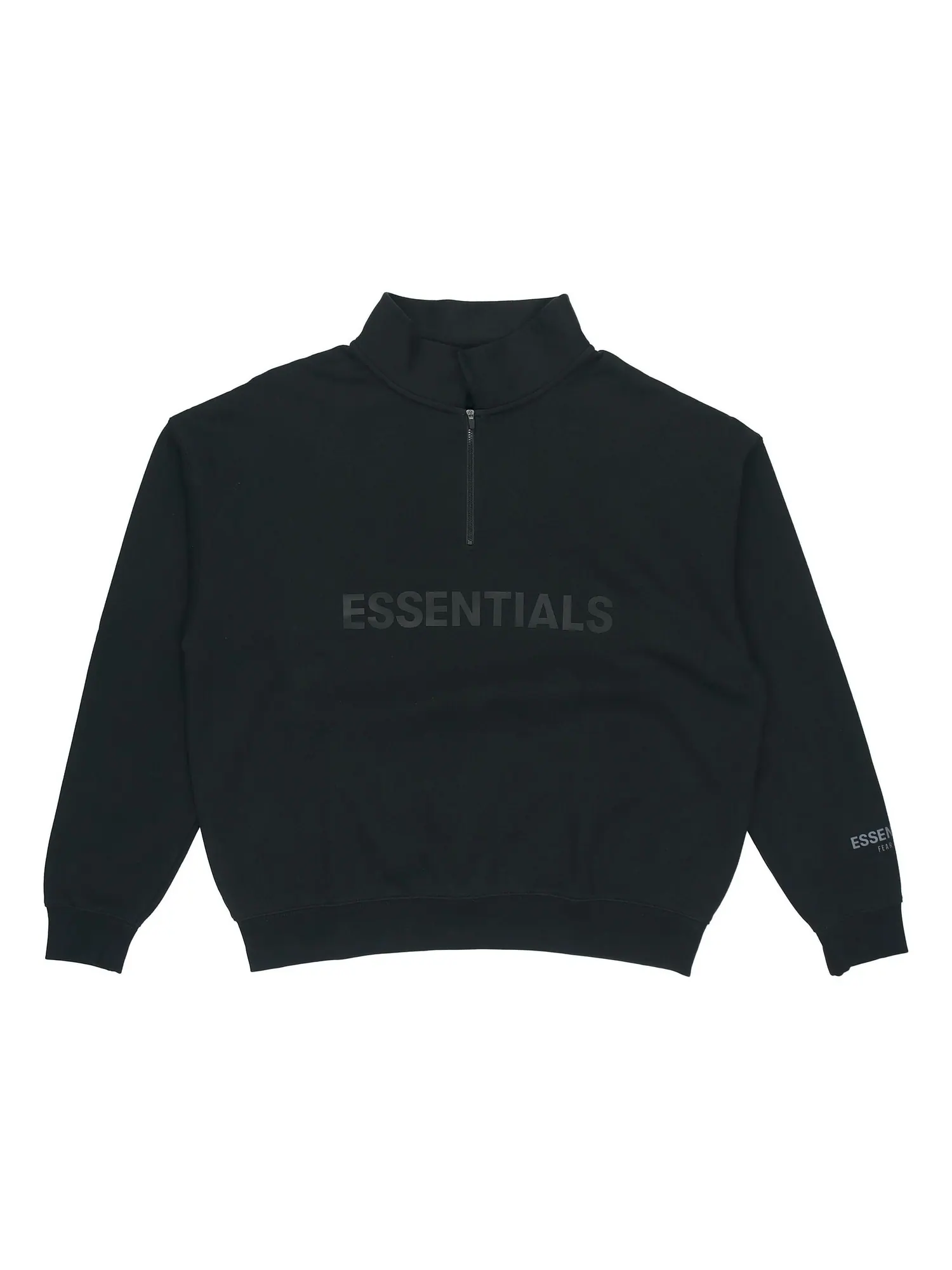 Спортивная толстовка Fear of God Essentials Half Zip 'Black' — изображение 1 из 6, черный