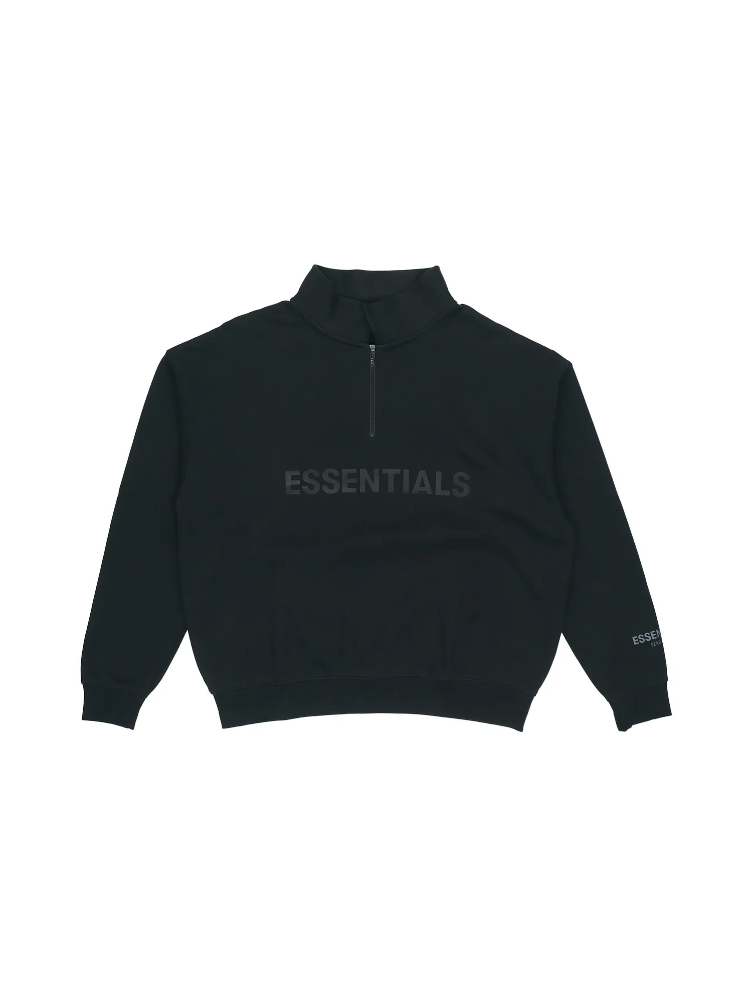 Спортивная толстовка Fear of God Essentials Half Zip 'Black' — изображение 2 из 6, черный