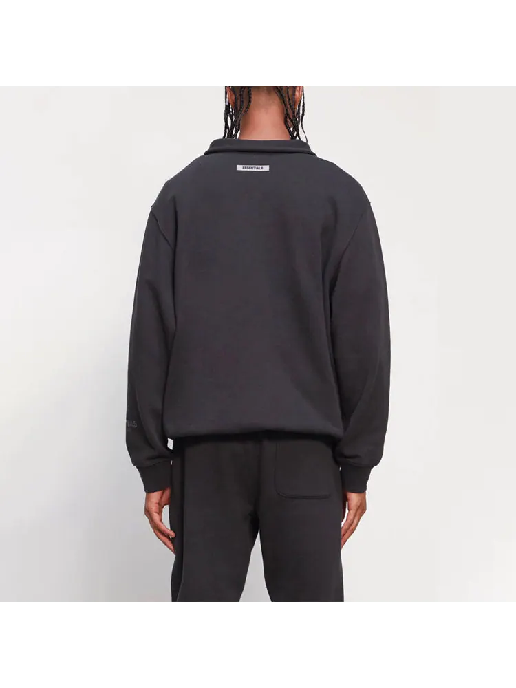 Спортивная толстовка Fear of God Essentials Half Zip 'Black' — изображение 5 из 6, черный