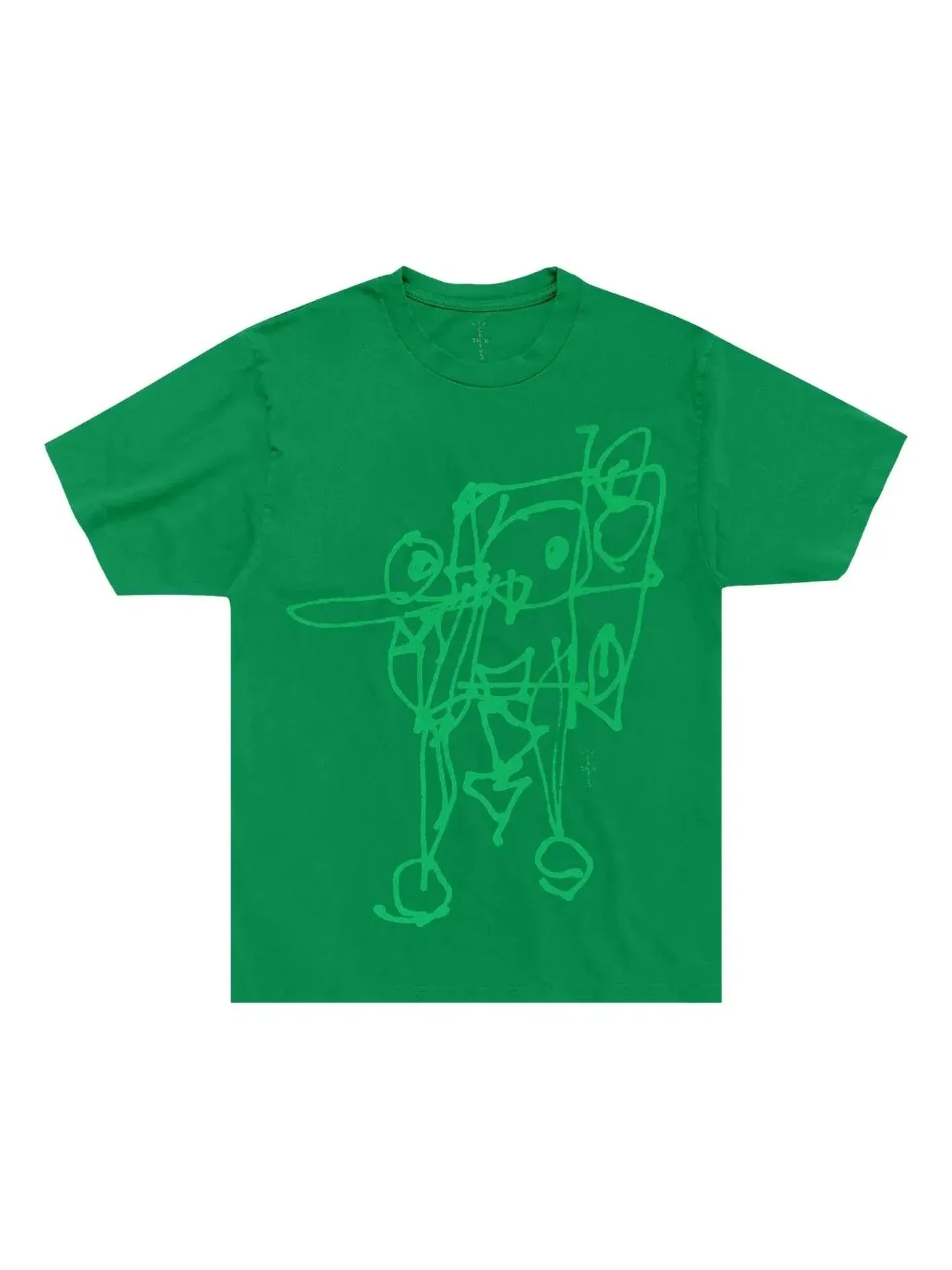 Футболка Cactus Jack от Travis Scott x Spongebob Doodlebob, зеленая, 01945-10004CJBTSX-GREE-153 — изображение 1 из 2, зеленый