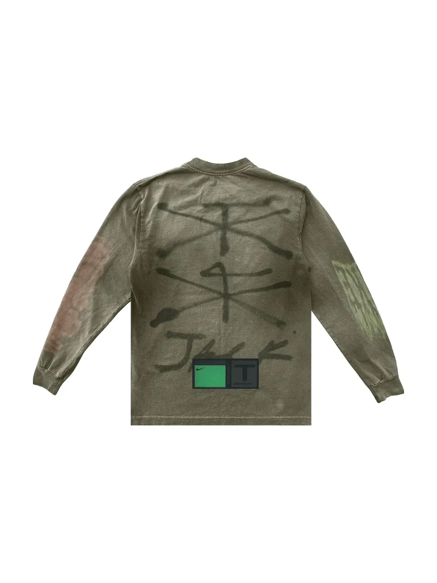Футболка с длинными рукавами Cactus Jack от Travis Scott x Nike T-Rexx Logo — изображение 2 из 2, зеленый