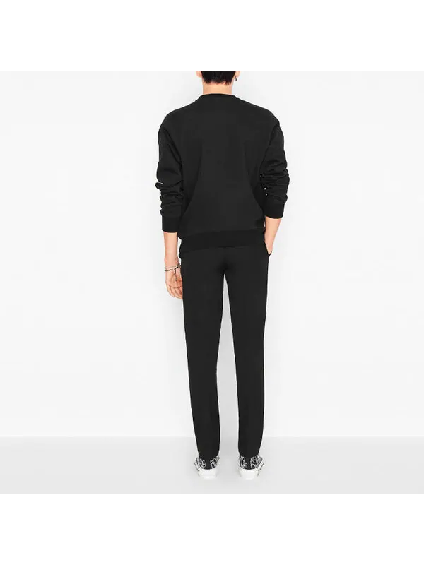 Футболка men's alphabet logo printing round neck long sleeves black Dior — изображение 3 из 3, черный