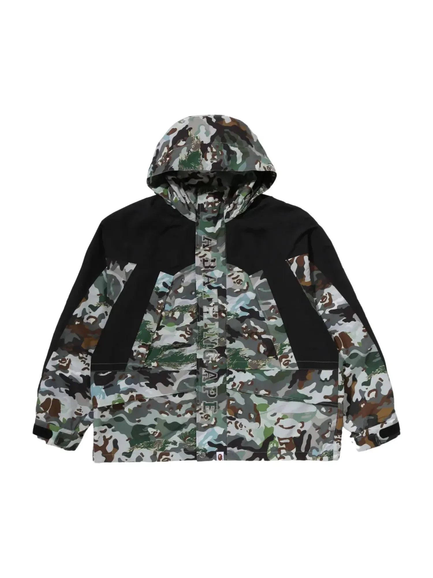 Мужская куртка с камуфляжным принтом A Bathing Ape Hybrid Camo Snowboard Jacket — изображение 2 из 4, зеленый